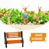 Garden Decorations Mini Bench Model Chair Figures Miniature 5st/Set Diy Toy Park SEAT Rail Layout