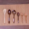 Tea Scoops 5PCS/lot Eco-friendly Wooden Spoon Honey Coffee Colheres Soup Spoons Kitchen Utensils For Children Ladle