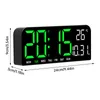 Väggklockor Digital LED -klocktemperatur Datum Vecka Vecka Timer Countdown Tabell Justerbar ljusstyrka Larm Desktop Decor