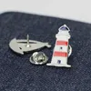 Broches Badge de Style marine dessin animé poisson Tropical broche en métal créatif voilier phare gouvernail balise épinglette petit cadeau enfants
