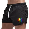 Pantaloncini da uomo Estate Stampa labbra Sport Casual Fitness Traspirante Allenamento Coulisse Colori caramelle Pantaloni larghi da spiaggia maschili S-3XL