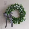 Dekorativa blommor 67Je Artificiella boxwoods Garlands DIY Krans hängande växtlövgrönska blad