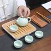 TeAware Setleri Seramik Mat Seyahat Çay Seti Kültürel ve Yaratıcı Taşınabilir Çay Kupaları Çin Tang