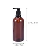 Bouteilles de stockage 2 pièces 500ml pompe à vis huile essentielle liquide maquillage atomiseur distributeur rechargeable (bouteille marron et couleur aléatoire