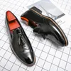 Casual Shoes Classic Brand Men's Pointed Business Anti Slip Loafers Retro Red High-end Genuine Leather