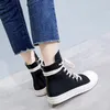 Casual Shoes Couple High-top Canvas Women All-match Lace-up Sneakers Men Flat Platform Zipper Vulcanized