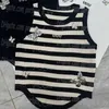 Stripped Women Singlets Tanks Cropped Contrast Color Knitted Singlet Luxury Designer Woman Knits Tees