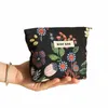 new Small Women's Cosmetic Bag Portable Plant Pattern Small Sanitary Napkin Storage Bag Commuter Coin Key Bag Portable Card c4AD#