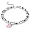 Designer Imitation S925 Sterling Silver Round Bead Bracelet beads enamel peach heart love shaped silver jewelry the same Buddhist Bead Bracelet