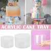 Sets 15/20/25cm Round Acrylic Cake Display Board Cake Cake Tray Diy Round Decor Cake Refillable Board Base Cake Tools Curtain