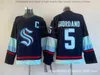 Sea Monsters Ice Hockey Jersey broderad storlek 31 37 Inverterad American Team Long Sleeped