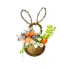 Decorative Flowers Flower Basket Rattan Ring (with Lights) Easter Decoration Pendant Family Porch Dress