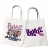 bratz Letter Female Shop Canvas Aesthetics Tote bag Casual Large-capacity Ulzzang Women Bag Harajuku Funny Y2k Shoulder Bags f7VU#