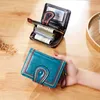 Nya kvinnor plånbok Cartera Mujer Oil Wax Leather Hasp Wallet Kvinnliga plånböcker Portfel Damski Lady Purse Clutch Bag Wallet Carteira U12J#