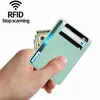 8 slot slim rfid bloqueando a carteira de couro de couro bloqueando o suporte do cartão de cartão de crédito mey capa anti -roubo para homens homens homens fi bolsas s8oy#