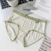 Women's Panties 7A Antibacterial Japanese Simple Plaid Briefs Calcinhas Women Cute Young Girl Traceless Lingerie Underpants N8557