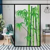 Window Stickers Glass Frosted Bamboo Pattern Self-Adhesive Anti Glare Opaque Flower Bathroom Film