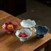 Plates ABSF Lotus Tall Feet Chinese Modern Drainable Relief Hollow Fruit Bowl Desktop Pastry Dishes
