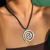 Pendant Necklaces PuRui Punk Silver Color Geometric Spiral Necklace For Women Men Fashion Rope Link Choker Clavicle Chain Jewelry Collar