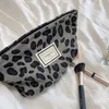 Corduroy Women Makeup Bag Leopardプリント化粧品バッグポーチトイレトリーオーガナイザーメイクアップケース容量ストレージwバッグp6oq＃