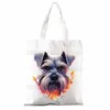 schnauzer Ladies Handbags Cloth Canvas Tote Bag Shop Travel Women Eco Reusable Shoulder Shopper Bags bolsas de tela 27S1#