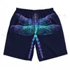 Men's Shorts Men Beach Short Quick-drying Swimming Trunk Dark Blue Dragonfly Swimwear Swimsuit Bathing