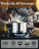 Batterie de cuisine Cook N Home, casseroles et poêles en acier inoxydable, 7 pièces, revêtement triple épaisseur, couvercle en verre lavable au lave-vaisselle