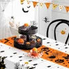 Tanta de mesa Halloween Castelo de abóbora Retângulo Toleta de férias Decorações de festa reutilizáveis Tonela à prova d'água Decoração de mesa de cozinha Y240401uclo