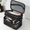 Custodia a maglia nera di grande capacità Black Case organizzatore di stoccaggio Caspa con cerniera casual Wates W Borse Make Up Women Weeve Travel Cosmetic Bag K8E3#