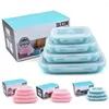 Dinnerware Kitchen Tools Collapsible Silicone Container Portable Bento Lunch Box Microware Home Outdoor Storage Containers