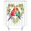 Rideaux de douche Love Birds Rideau Saint Valentin Couronne en forme de coeur Tissu en polyester imprimé Salle de bain imperméable avec crochets