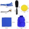 15Pcs Auto Detailing Brush Set Automotive Air Conditioner Brush Wire Brush Car Cleaning Kit For Interior Exterior