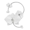 Orchid Diamond Necklace Earrings Clip Ring Set Set Elegant Simple Designer Brand