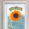 Garden Decorations Sunflower Welcome Sign For Front Door Handcrafts Vintage Hanger Metal Flower Plaque Decor