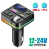 2023 Bluetooth 5.0 FM -zender voor CAR FM/AUX Bluetooth -auto -adapter Car Charger Bass Boost 3 Poorten Lader Bluetooth -adapter