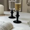 Bicchieri da vino medievali INS calice in vetro vintage francese base nera champagne retrò decorazioni per la casa