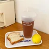 Canecas garrafa de água fofa para suco de café leite chá kawaii xícaras frias de plástico com tampa de palha portátil bebida reutiliza bpa grátis