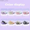 home shoes 2024 Summer Cool Gradient Cartoon Couples Shark Slippers 4CM Thickened Non-Slip Slide Comfortable Bottom Slippers Indoor Sandals Y240401