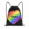 Arcobaleno LGBT Pride Zaino con coulisse Donna Uomo Palestra Sport Sackpack Borsa da allenamento portatile Gay Lesbian Sacco h1HT #