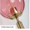 Wall Lamp Colored Glass Round Ball Bedroom Bedside Living Room Study Decor Light Nordic Simple Small