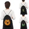 Sac à dos à cordon Kawaii Alphabet Imprimer Hommes Femmes et sacs de sport portables Sac à cordon blanc Sac à dos scolaire pour enfants O1bR #