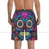 Herenshorts Zwemkleding voor heren Dag van de dode Schedels Akoestische gitaren Harten Trunks Badpak Strandkleding Boardshorts