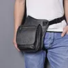 2020 Trend Top Quality Real Leather Men Fi Black Small Travel Menger Bag Design Fanny Waist Belt Pack Drop Leg Bag 6915 P4qk#