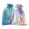 50pcs multicolor jóias tule cordão saco presente de casamento saco de organza embalagem de jóias exibição malotes de jóias E3nx #