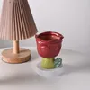 Кружки милой формы розовые кофейные чашки ретро чаша в форме сердца для послеобеденного чая Kawaii набор чашек украшение стола керамика