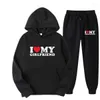 Mens Tracksuits Couple Sets I Love My Boyfriend Print Men Hoodies Sweatpants 2PCS Suits Women Tracksuit Sweatshirts And Joggers Lover