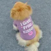 Dog Apparel Summer Pet Clothes For Small Medium Dogs Solid T-shirt Accessories Supplies Vest Shirts I Give Free Kisses