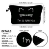 cute Cat Print Cosmetic Bag Women Travel Waterproof Toiletry Storage Handbag Female Casual Makeup Holder Organizer Purse T8sh#