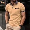 Herenpolo's Casual POLOshirt Borstzak Revers Knoop Zakelijk T-shirt met bijpassende kleur