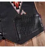 Мужские жилеты 2024, весенний стиль с вышивкой из коровьей кожи, байкерский американский винтажный ковбойский жилет в стиле вестерн, повседневный жилет для мужчин, куртки